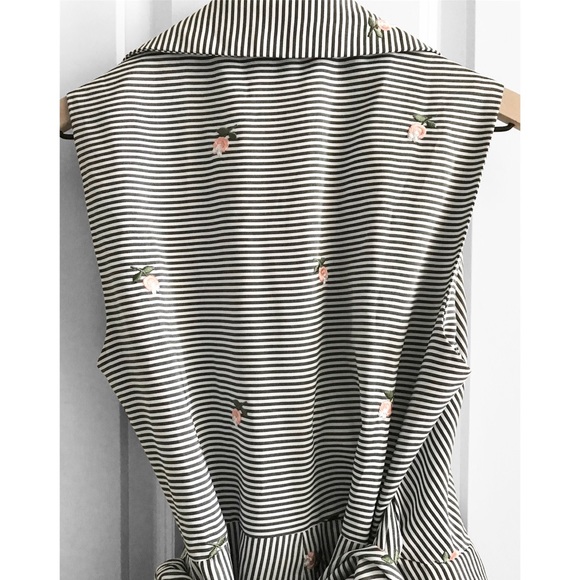 CALVIN KLEIN Women’s Embroidered-Stripe Waterfall Wrap Midi Dress - Picture 8 of 15